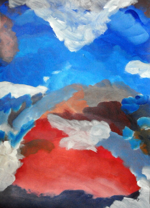 Painting titled "Abstract landscape…" by Conrad Bloemers, Original Artwork, Acrylic