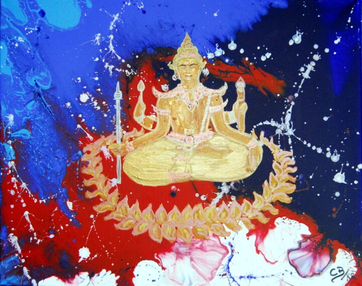 Картина под названием "The milkyway buddha…" - Conrad Bloemers, Подлинное произведение искусства, Акрил
