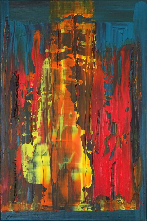 Peinture intitulée "CB 26 (Abstract lan…" par Conrad Bloemers, Œuvre d'art originale, Huile