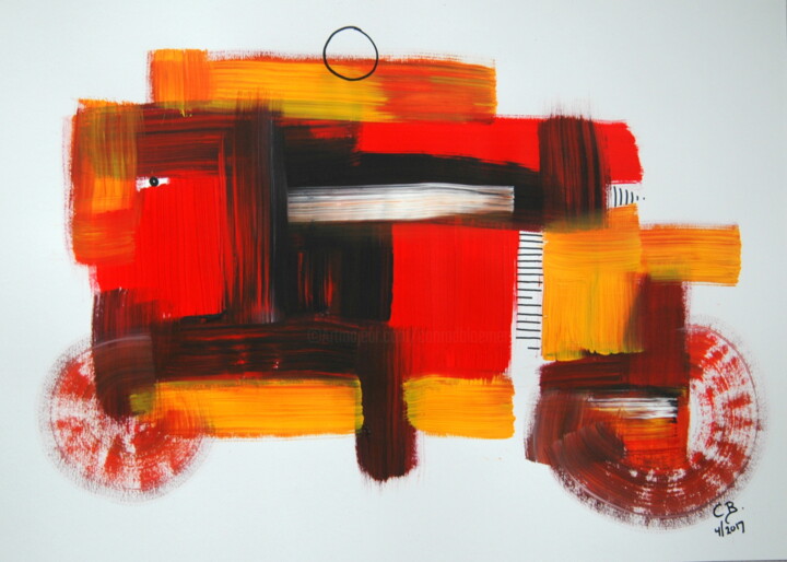 Peinture intitulée "Abstract on paper 30" par Conrad Bloemers, Œuvre d'art originale, Acrylique