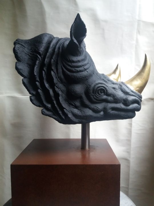 Sculpture titled "rhino-3.jpg" by Lecard, Original Artwork