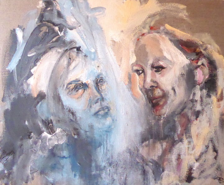 Malerei mit dem Titel "Âmes sœurs" von Constance Robine, Original-Kunstwerk, Acryl