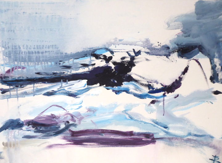 Pintura titulada "Rêve Marin - bleu/v…" por Constance Robine, Obra de arte original, Acrílico Montado en Bastidor de camilla…