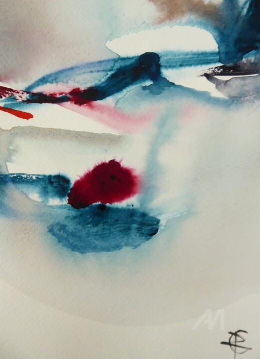 Peinture intitulée "Red Tree" par Constance Robine, Œuvre d'art originale, Aquarelle