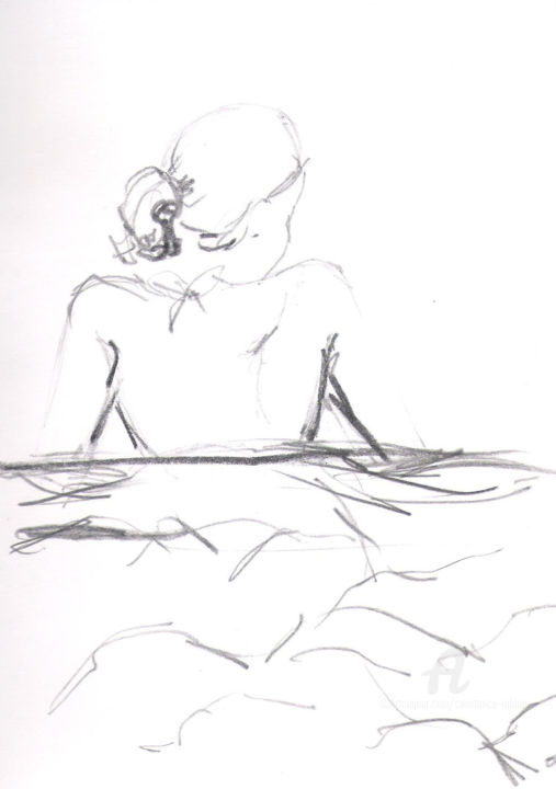 Drawing titled "Sans titre" by Constance Robine, Original Artwork, Graphite