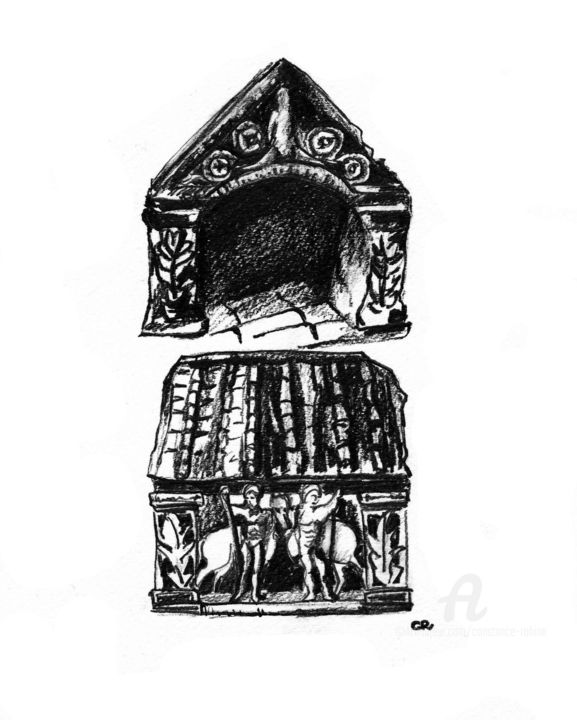 Drawing titled "edicule de mayence…" by Constance Robine, Original Artwork