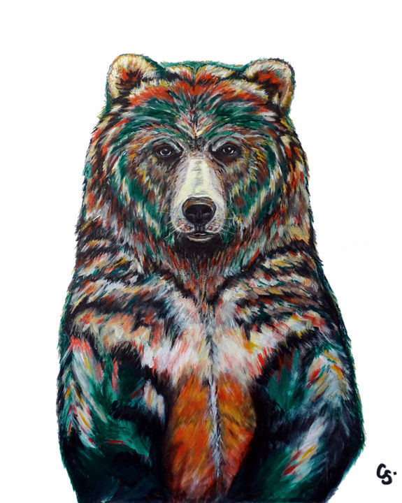 Peinture intitulée "Bluebeary" par Constance Schroeder, Œuvre d'art originale, Acrylique