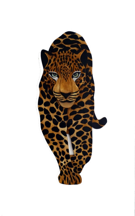 Sculpture titled "anima jaguar" by Constance Schroeder, Original Artwork, Acrylic