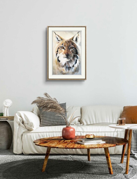 Photographie intitulée "Lynx 40x60cm" par Constance Schroeder, Œuvre d'art originale, Photographie numérique