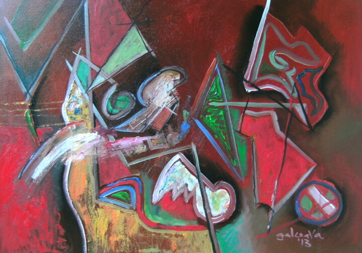 Painting titled "Geometrized Space.…" by Constantin Galceava, Original Artwork, Oil