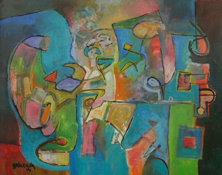Painting titled "Rhythmicity Origina…" by Constantin Galceava, Original Artwork, Oil