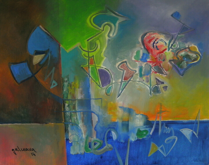 Painting titled "Converted Shapes, O…" by Constantin Galceava, Original Artwork, Oil
