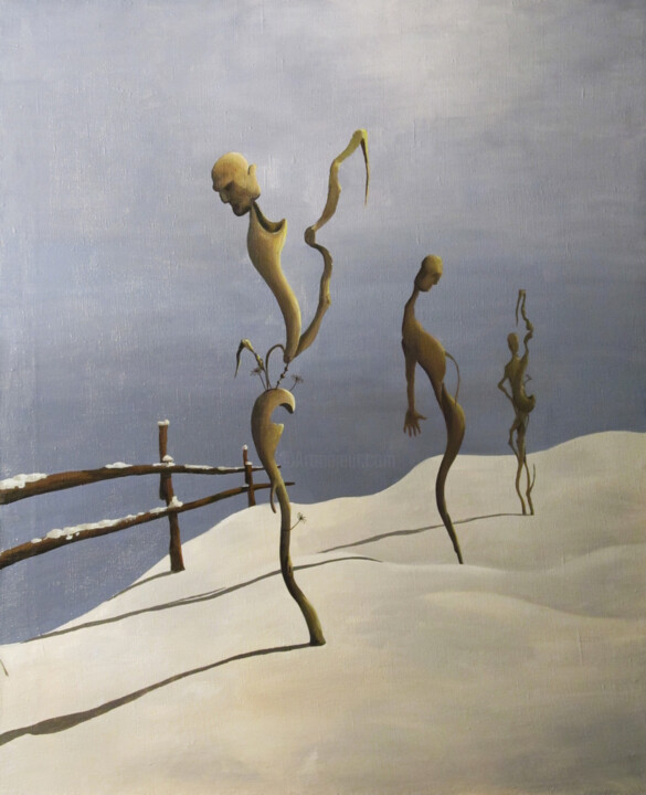Malarstwo zatytułowany „Winter” autorstwa Constantin Voronov, Oryginalna praca, Olej