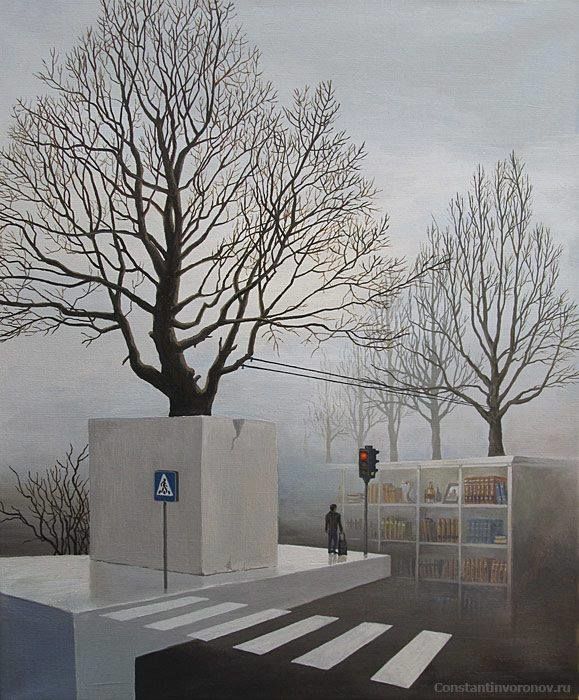 Painting titled "All roads lead to N…" by Constantin Voronov, Original Artwork, Oil