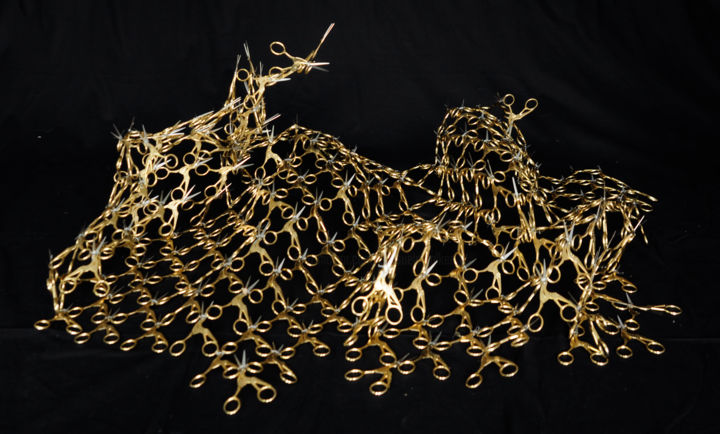 Instalación titulada "tijeras-completa.jpg" por Consuelo Walker, Obra de arte original