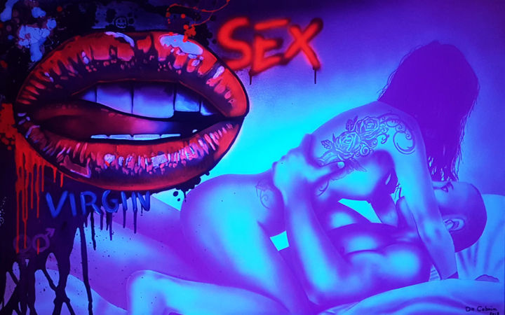 Painting titled "SEX" by Docteur Cobain, Original Artwork
