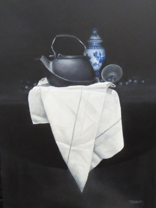 Картина под названием "Black Kettle" - Judith Harvey, Подлинное произведение искусства, Масло