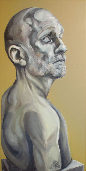 Peinture intitulée "L'homme inquiet de…" par Cindy Nikolic, Œuvre d'art originale, Acrylique