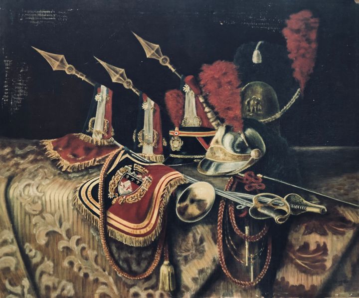 Pittura intitolato "Garde Républicaine…" da Stephane Georges, Opera d'arte originale, Olio