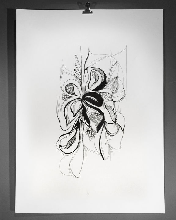 Desenho intitulada "dessins abstraits o…" por Cécile Reverdy, Obras de arte originais, Tinta