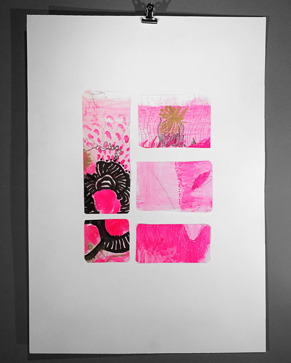 Peinture intitulée "motifs abstraits ro…" par Cécile Reverdy, Œuvre d'art originale, Acrylique