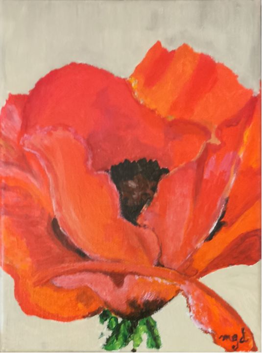 Peinture intitulée "Coquelicot dans la…" par Dan & Monika, Œuvre d'art originale, Acrylique