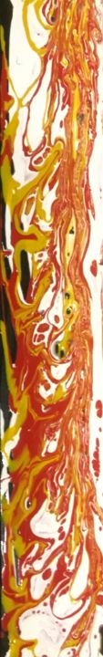 Painting titled "Orange flow 2" by Greg Powell, Original Artwork, Enamel