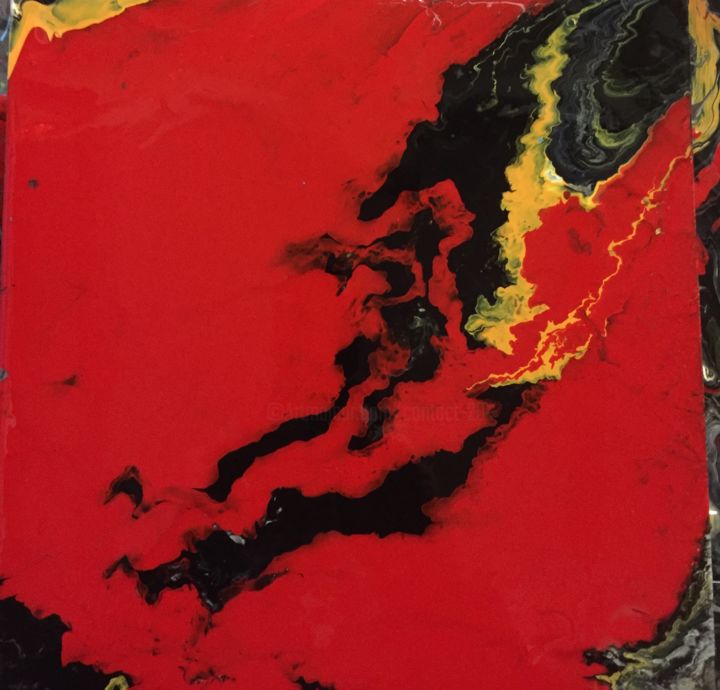 Pittura intitolato "Red bleed" da Greg Powell, Opera d'arte originale, Smalto