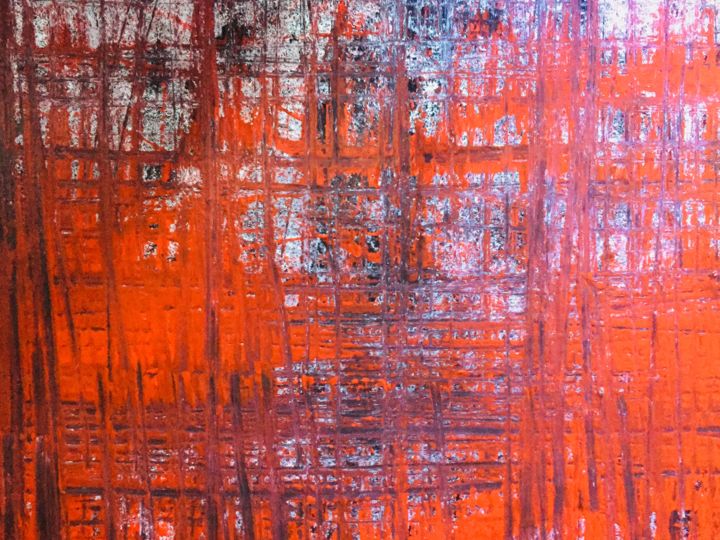 Pittura intitolato "Red over black shad…" da Greg Powell, Opera d'arte originale, Grafite