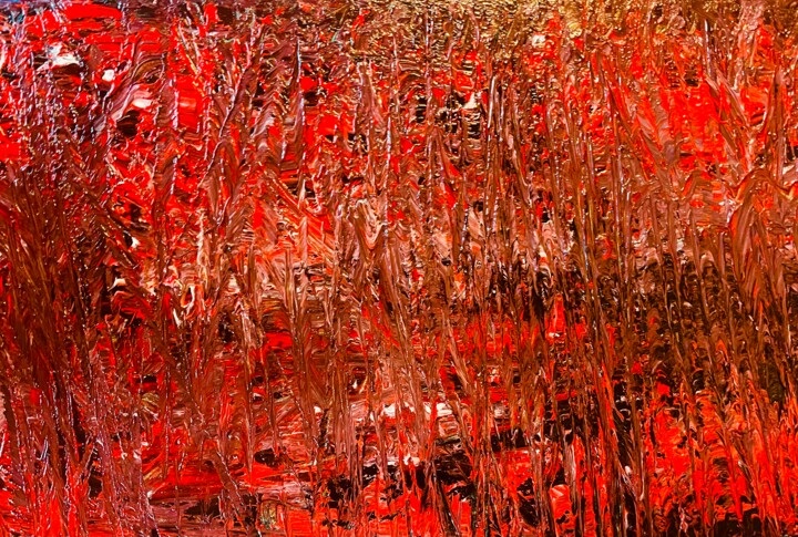 Schilderij getiteld "Red horizon" door Greg Powell, Origineel Kunstwerk, Glazuur