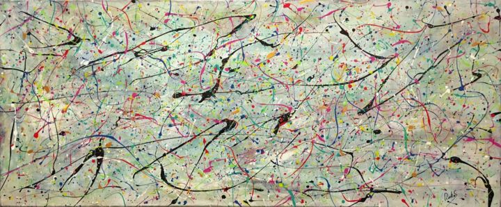 Peinture intitulée "ABSTRACTION SPACIALE" par Rick Smith, Œuvre d'art originale, Acrylique Monté sur Châssis en bois