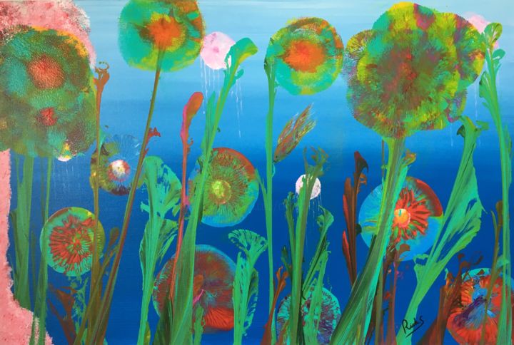 Peinture intitulée "paradis sous-marin" par Rick Smith, Œuvre d'art originale, Acrylique Monté sur Châssis en bois