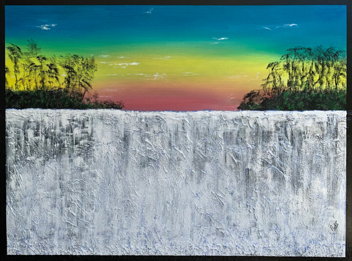 Peinture intitulée "CASCADE TROPICALE" par Rick Smith, Œuvre d'art originale, Acrylique Monté sur Châssis en bois