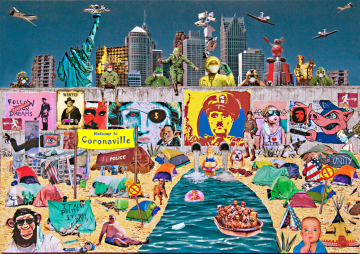 Collages titulada "Welcome to Coronavi…" por Manuel Blond, Obra de arte original, Collages