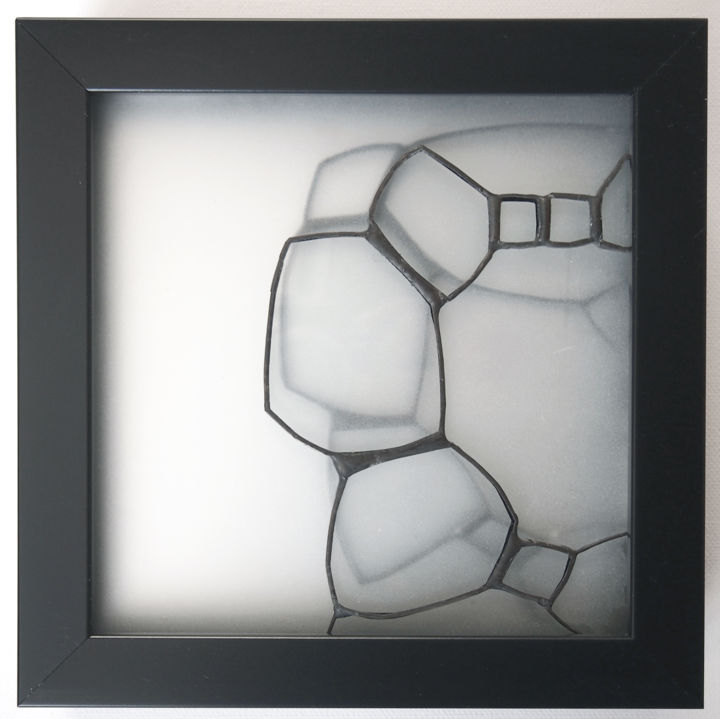 Collages titled "Glass panel superim…" by Annabelle Nicole, Original Artwork, Glass Mounted on Wood Stretcher frame