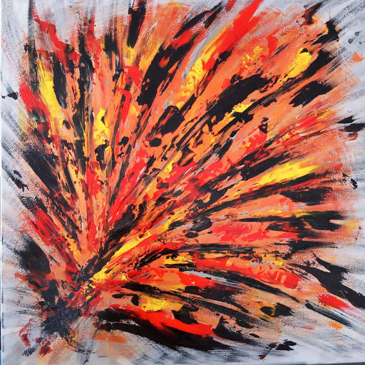 Schilderij getiteld "Corrida" door Sk Paintings, Origineel Kunstwerk, Acryl