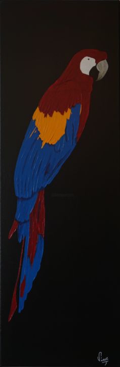 Peinture intitulée ""Perroquet"" par Vincent Parmentier, Œuvre d'art originale, Acrylique