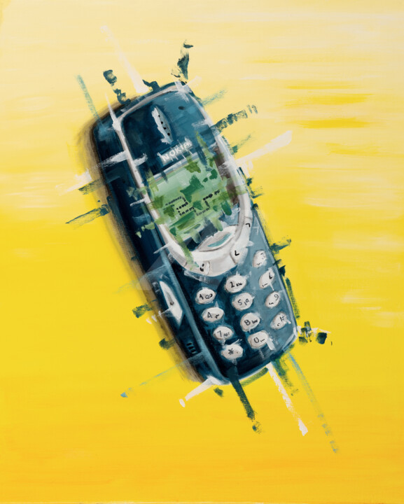 Digitale Kunst getiteld "AFFICHE NOKIA 3310…" door Harissart, Origineel Kunstwerk, Digitale afdruk