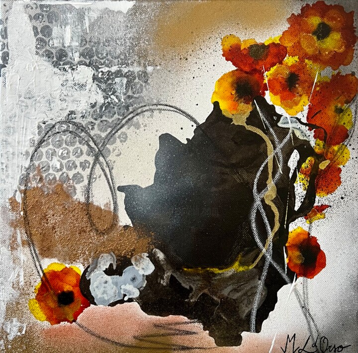 Pintura titulada "Flowering branch" por Marie-Laure D'Orso, Obra de arte original, Acrílico Montado en Bastidor de camilla d…