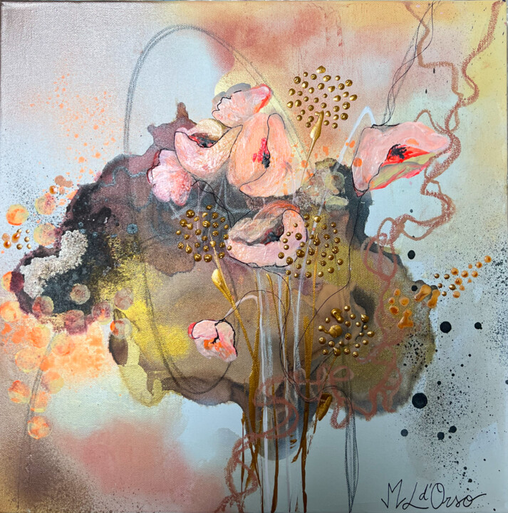 Pintura titulada "Bouquet de renoncul…" por Marie-Laure D'Orso, Obra de arte original, Acrílico Montado en Bastidor de camil…