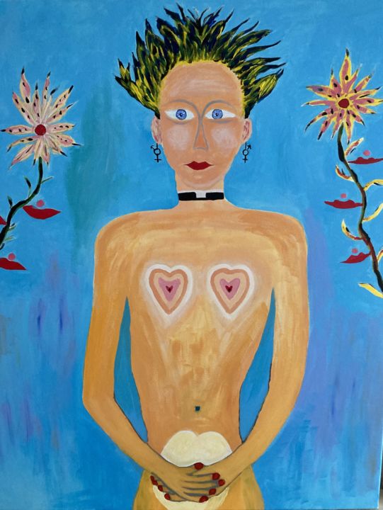 Peinture intitulée "la femme" par Jean-François Salbert, Œuvre d'art originale, Acrylique
