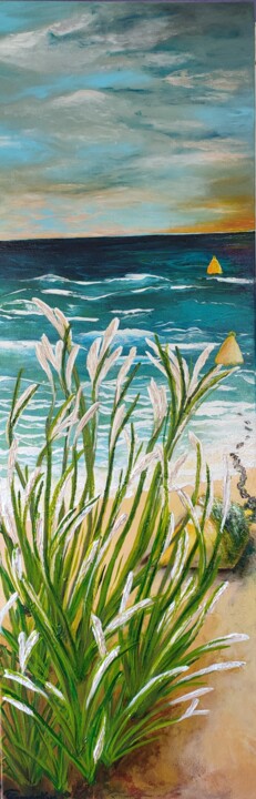Pittura intitolato "BLÉRIOT PLAGE" da Brigitte Parmentier, Opera d'arte originale, Acrilico Montato su Telaio per barella in…