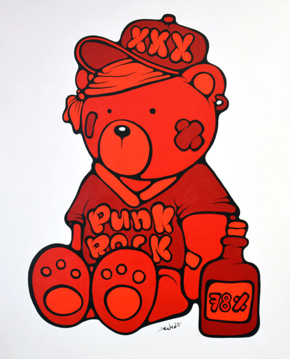 Peinture intitulée "Max the Teddybär ♯16" par Ewen Gur, Œuvre d'art originale, Acrylique