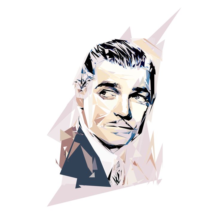 Arte digitale intitolato "Clark Gable" da Pierre Tomy Le Boucher, Opera d'arte originale, Pittura digitale