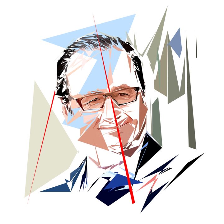 Цифровое искусство под названием "François Hollande" - Pierre Tomy Le Boucher, Подлинное произведение искусства, Цифровая жи…