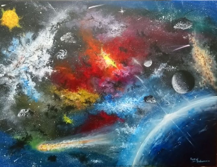 Ζωγραφική με τίτλο "universe3-r.jpg" από Farid Sidoummou, Αυθεντικά έργα τέχνης