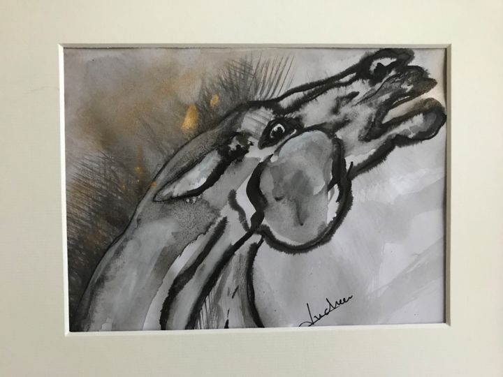 Drawing titled "Le cri" by Adélaïde Andreu Leferme, Original Artwork, Ink