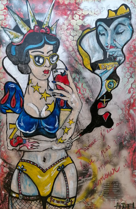 Painting titled "Let it snow white" by Adélaïde Andreu Leferme, Original Artwork, Acrylic