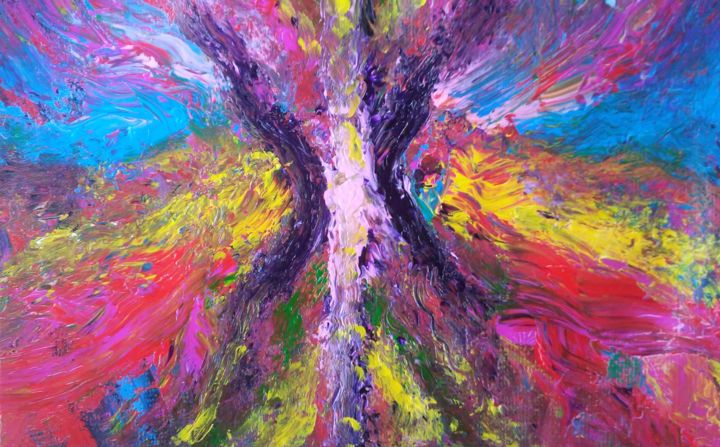 Painting titled "PSYKHE" by Fiorella Coca, Original Artwork, Acrylic