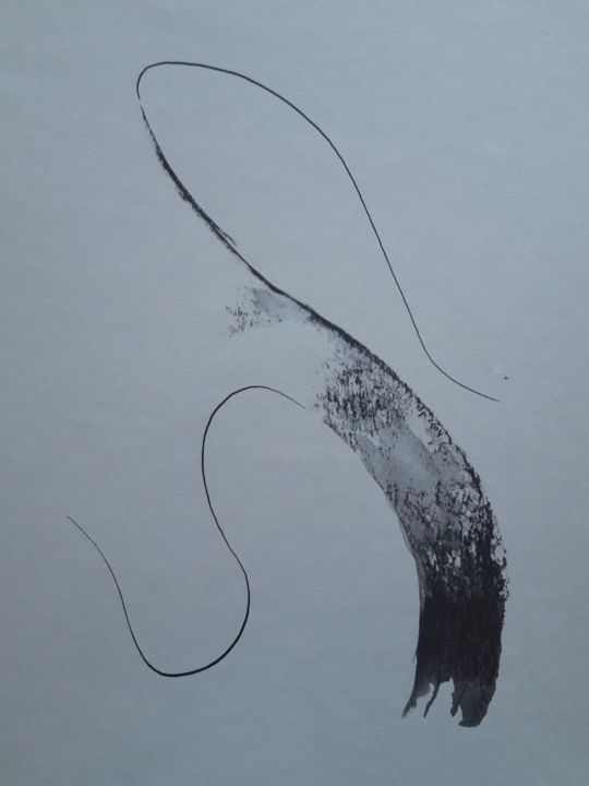 Zeichnungen mit dem Titel "Mouvement" von Pascale Delarge, Original-Kunstwerk, Tinte